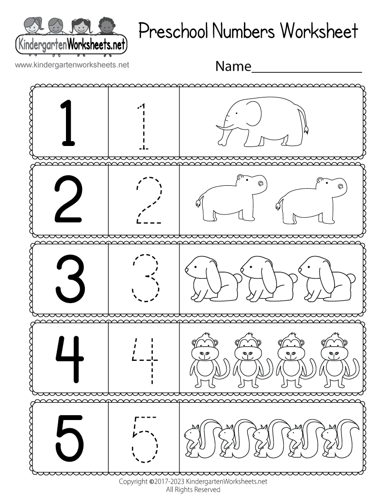 Free Printable Preschool Numbers Worksheet in Kindergarten Number Worksheets Free Printables