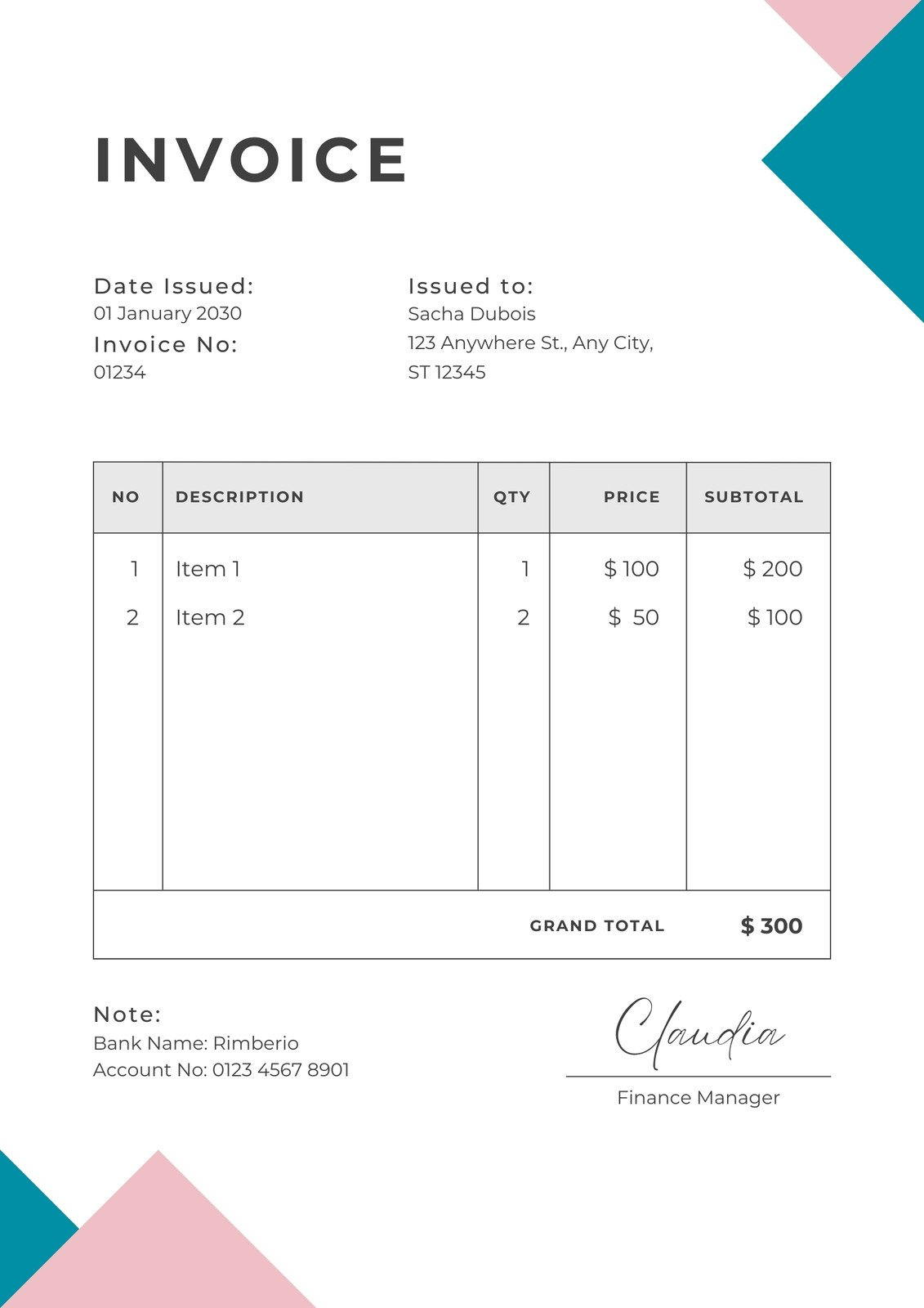 Free, Printable, Professional Invoice Templates To Customize | Canva intended for Free Printable Invoice Templates Word