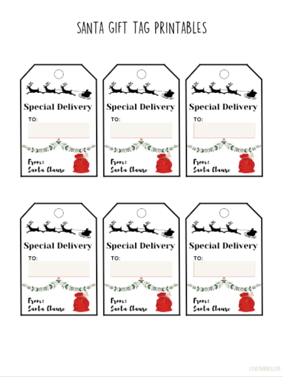 Free Printable Santa Gift Tags (Download Instantly To Print throughout Free Printable Secret Santa Tags
