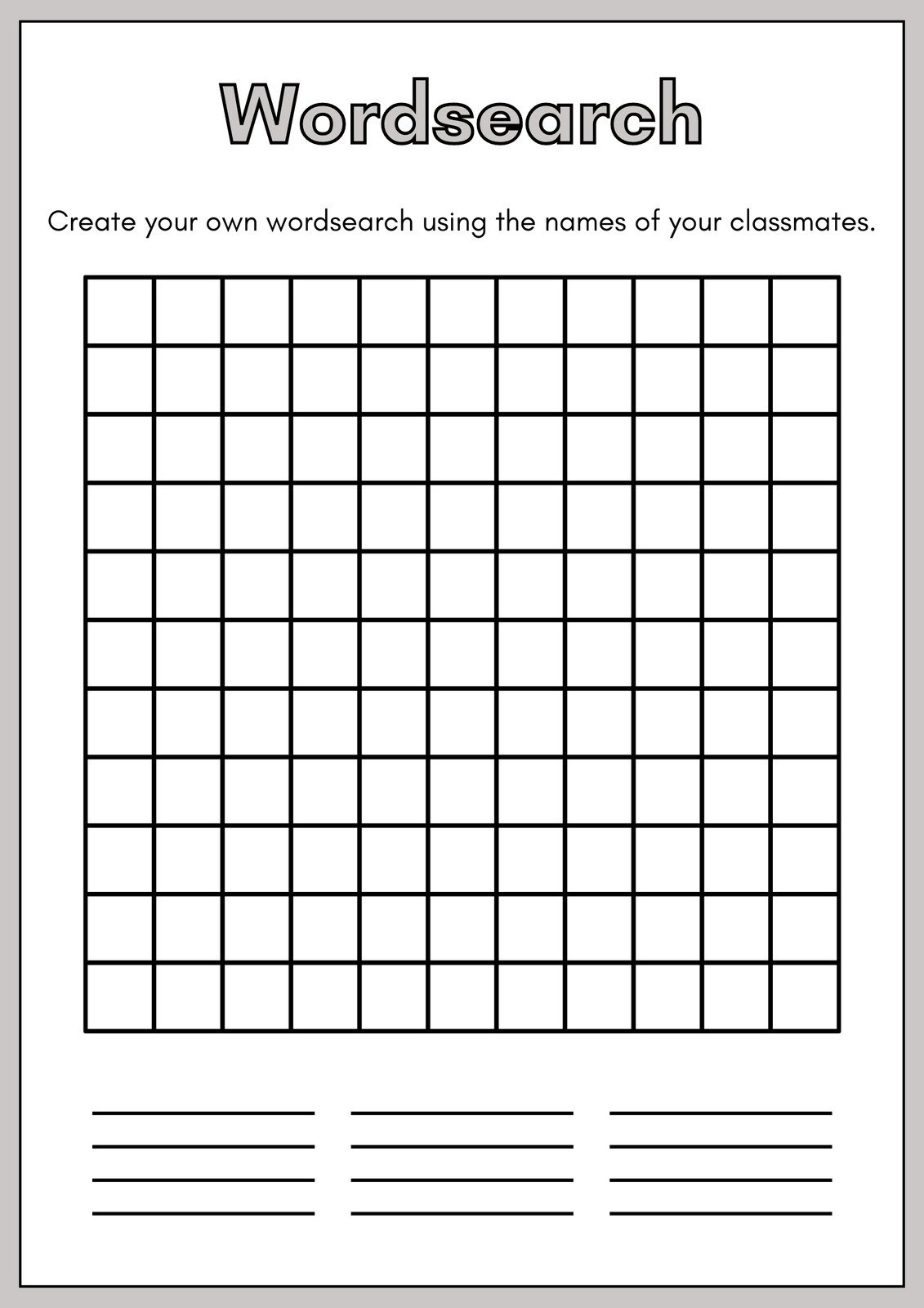 Free Printable Word Search Worksheet Templates | Canva within Word Search Puzzle Maker Printable