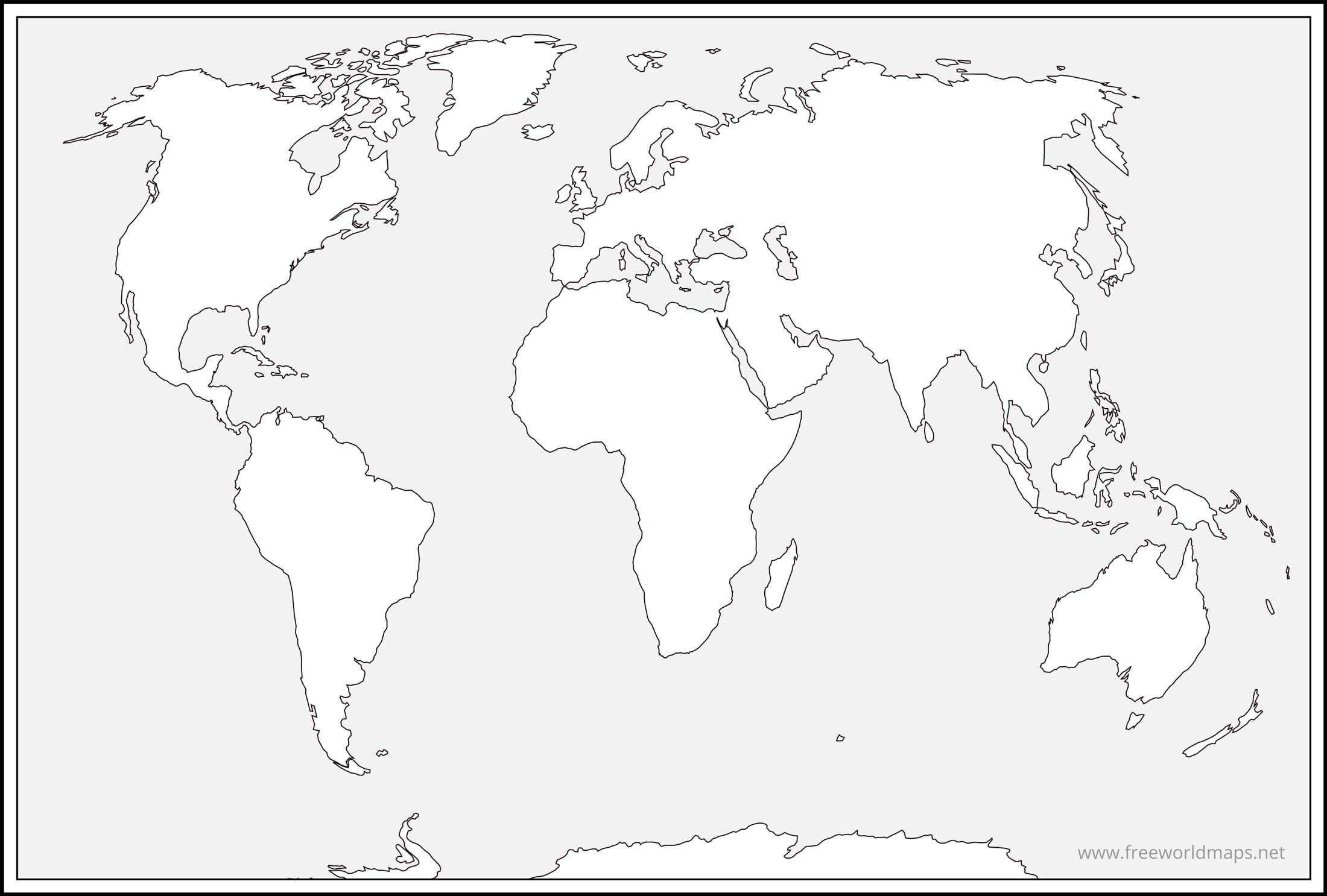 Free Printable World Maps within Map of the World Outline Printable