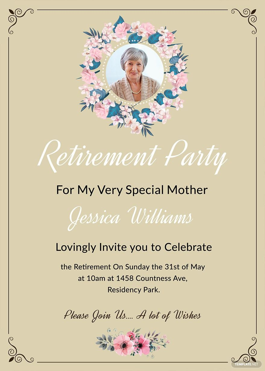 Free Retirement Invitation Templates, Editable And Printable inside Printable Editable Free Retirement Party Invitation Templates For Word