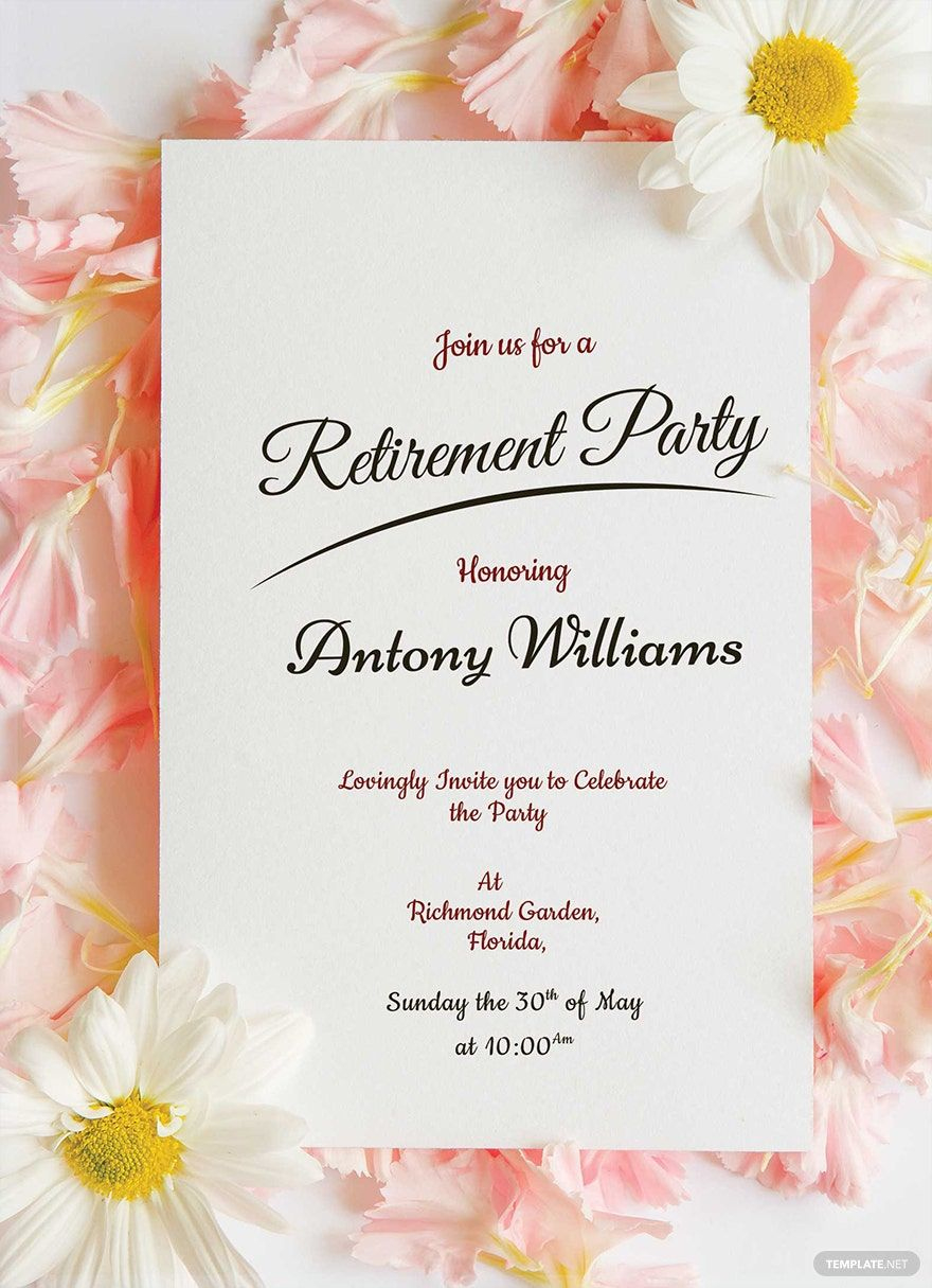 Free Retirement Invitation Templates, Editable And Printable with Printable Editable Free Retirement Party Invitation Templates For Word