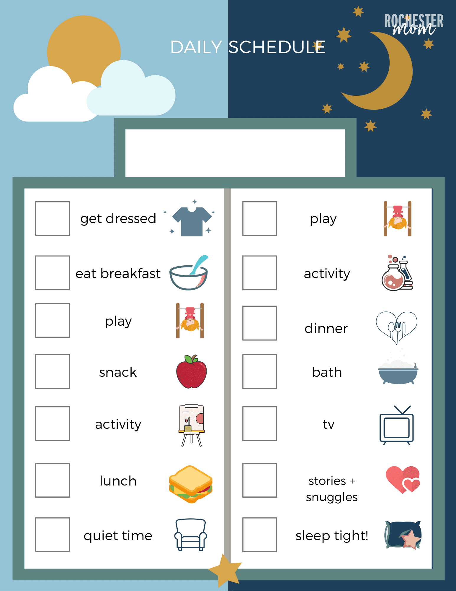 Free Routine + Activity Charts Customizable For Your Family with Free Printable Daily Routine Chart