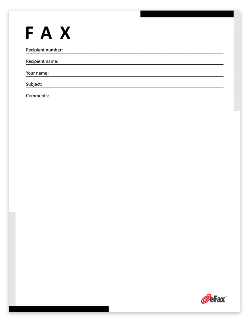 Free Simple Fax Cover Sheets | Efax within Fax Cover Sheet Printable Template