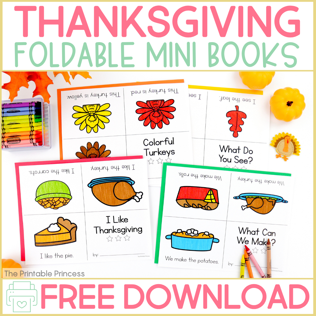 Free Thanksgiving Emergent Readers in Free Printable Books For Preschoolers