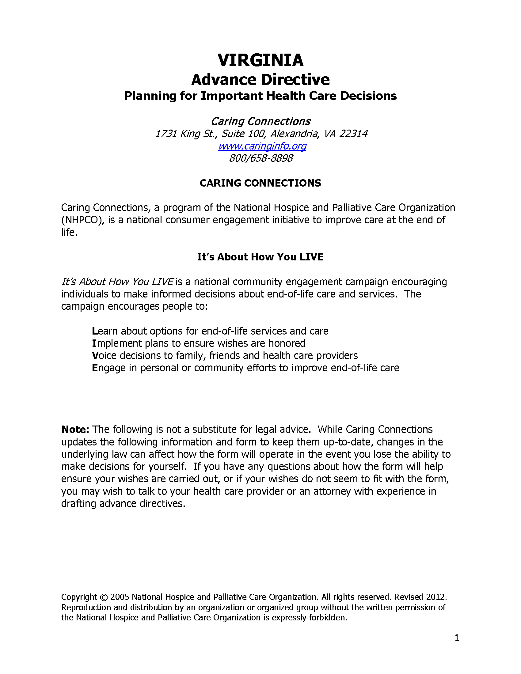 Free Virginia Advance Directive Form (Medical Poa + Living Will) | Pdf within Virginia Advance Directive Printable Form
