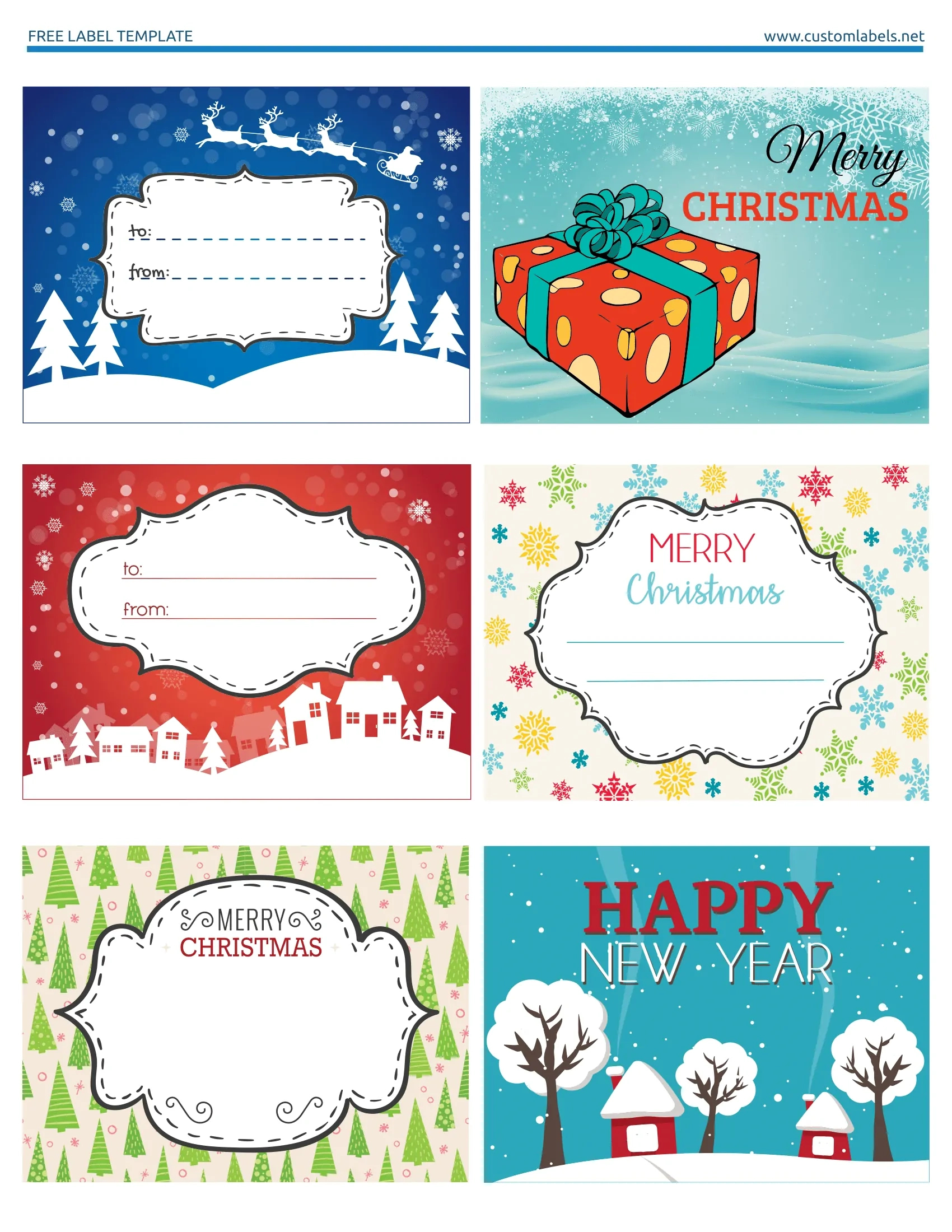 Fun And Colorful Christmas Labels - Free Printables throughout Merry Christmas Tags Free Printable