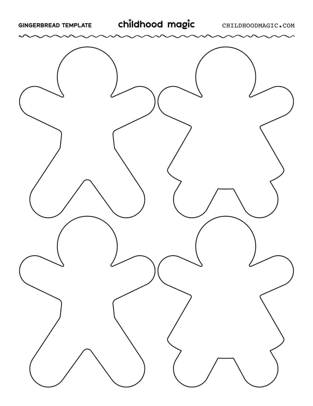 Gingerbread Man Template - Free Printable - Childhood Magic with regard to Gingerbread Man Cut Out Printable