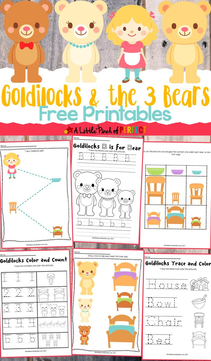 Goldilocks And The Three Bears Activities: Free Printables - A regarding Goldilocks and the 3 Bears Printables