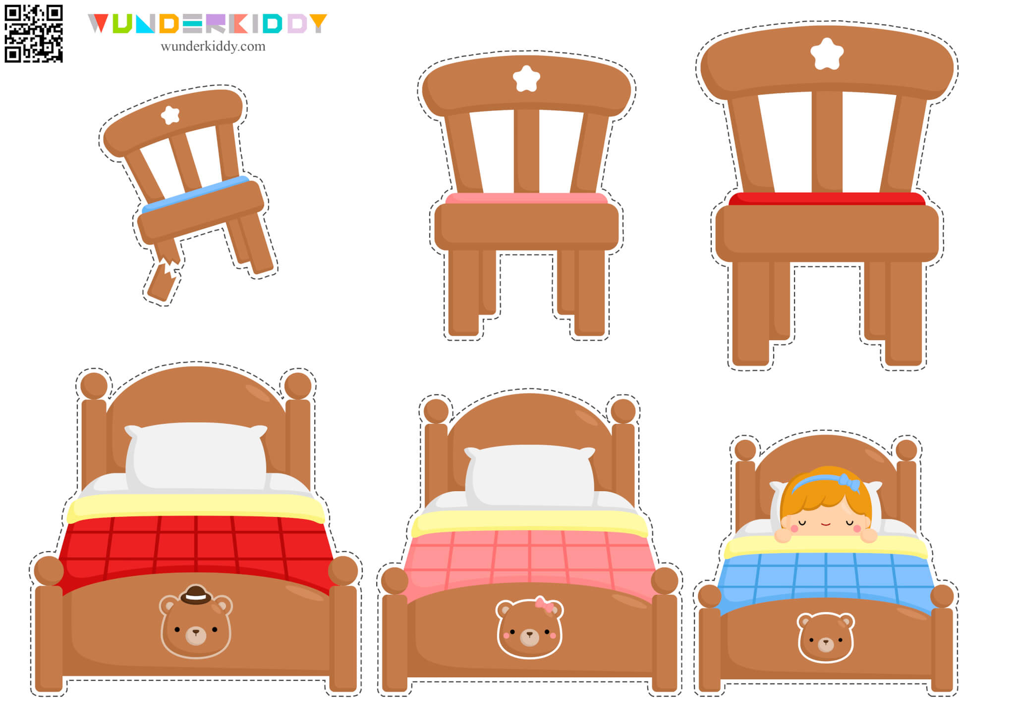 Goldilocks And The Three Bears Printable Activity For Kids for Goldilocks And The 3 Bears Printables