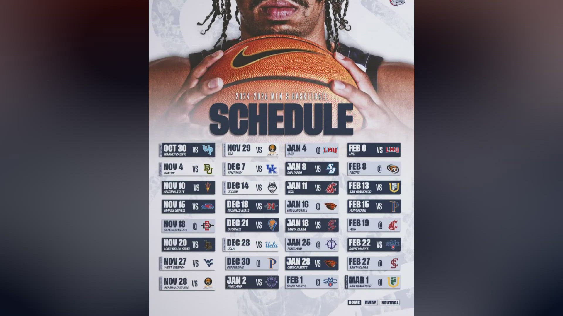 Gonzaga Men'S Basketball Releases 2024-2025 Schedule regarding Gonzaga Basketball Schedule 24 25 Printable