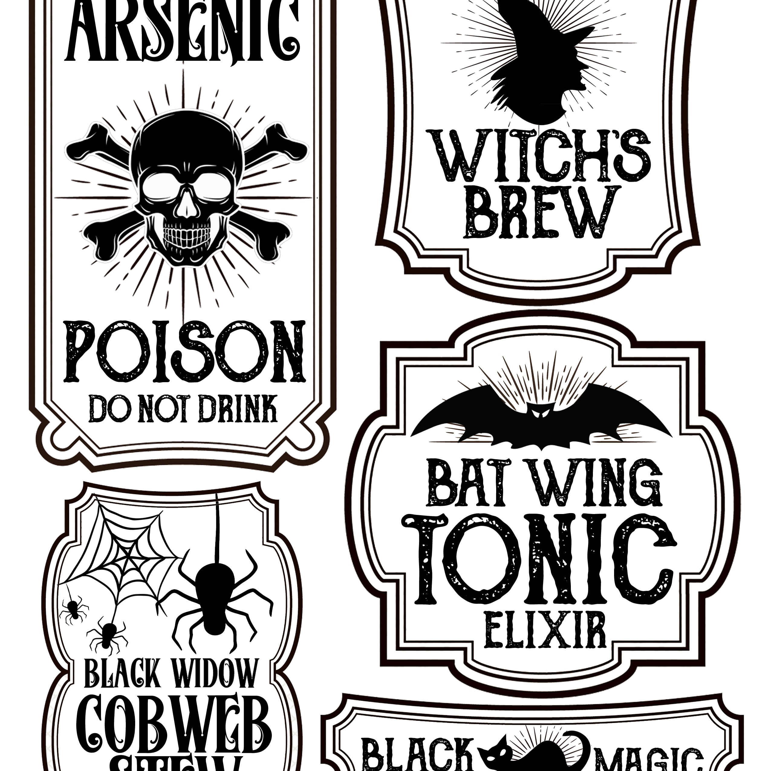 Halloween Bottle Labels - Free Printables - Potions Labels for Halloween Bottle Labels Printable Free
