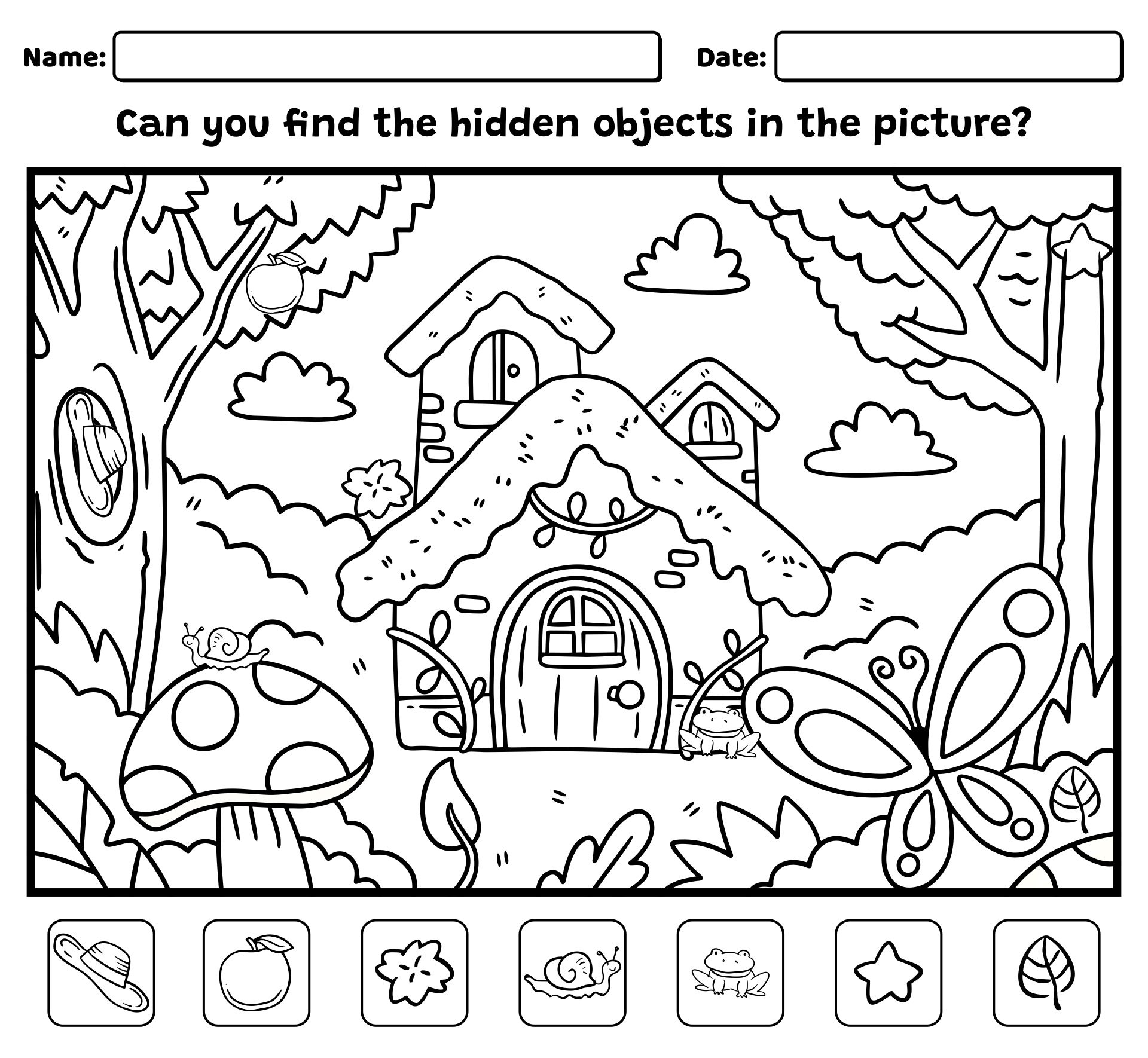 Hidden Object - 20 Free Pdf Printables | Printablee - Worksheets with regard to Find The Hidden Objects Printable Free Download