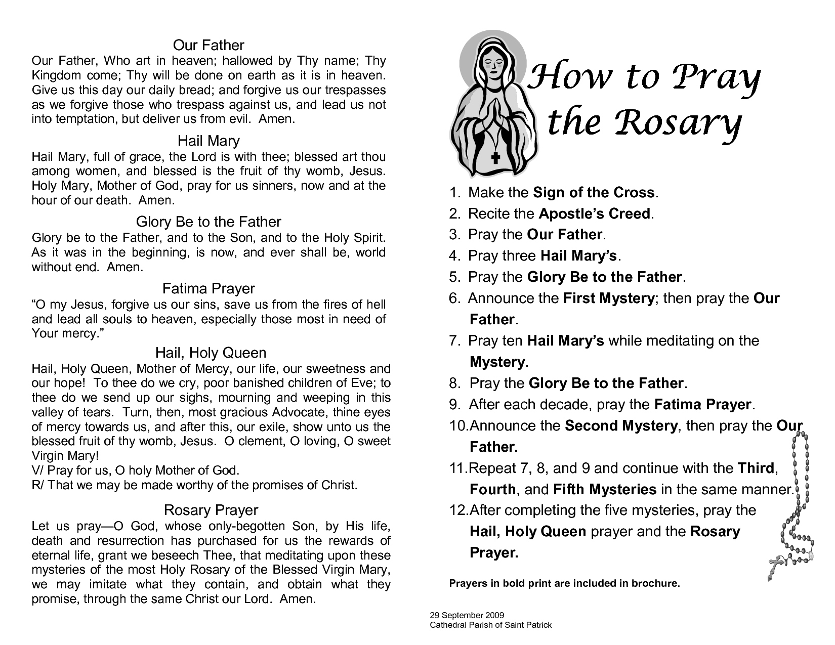 Holy Rosary Prayer Guide within Printable Rosary Prayer For The Dead