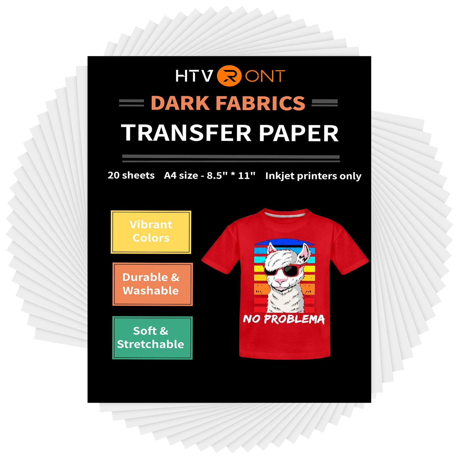Htvront Heat Transfer Paper For T-Shirts 20 Sheets - Printable inside Printable Iron On Transfer Paper