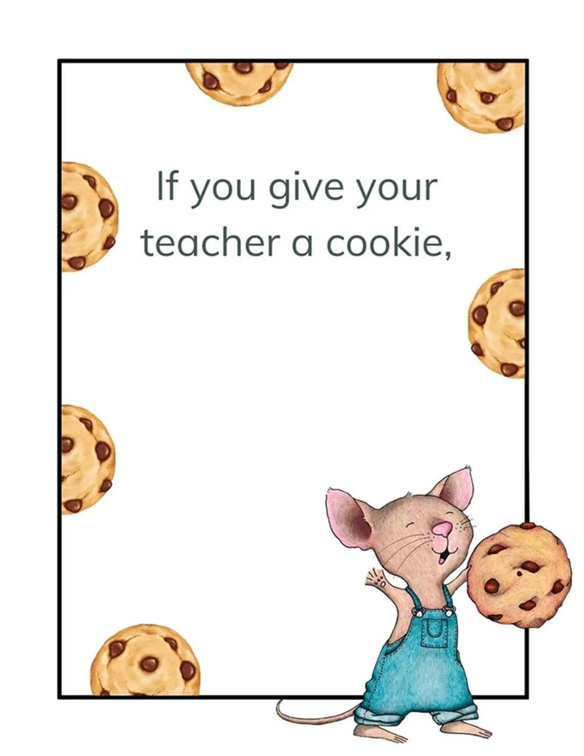 If You Give Your Teacher A Cookie, Printable Gift Card Book For with regard to If You Give a Teacher a Cookie Printable Book