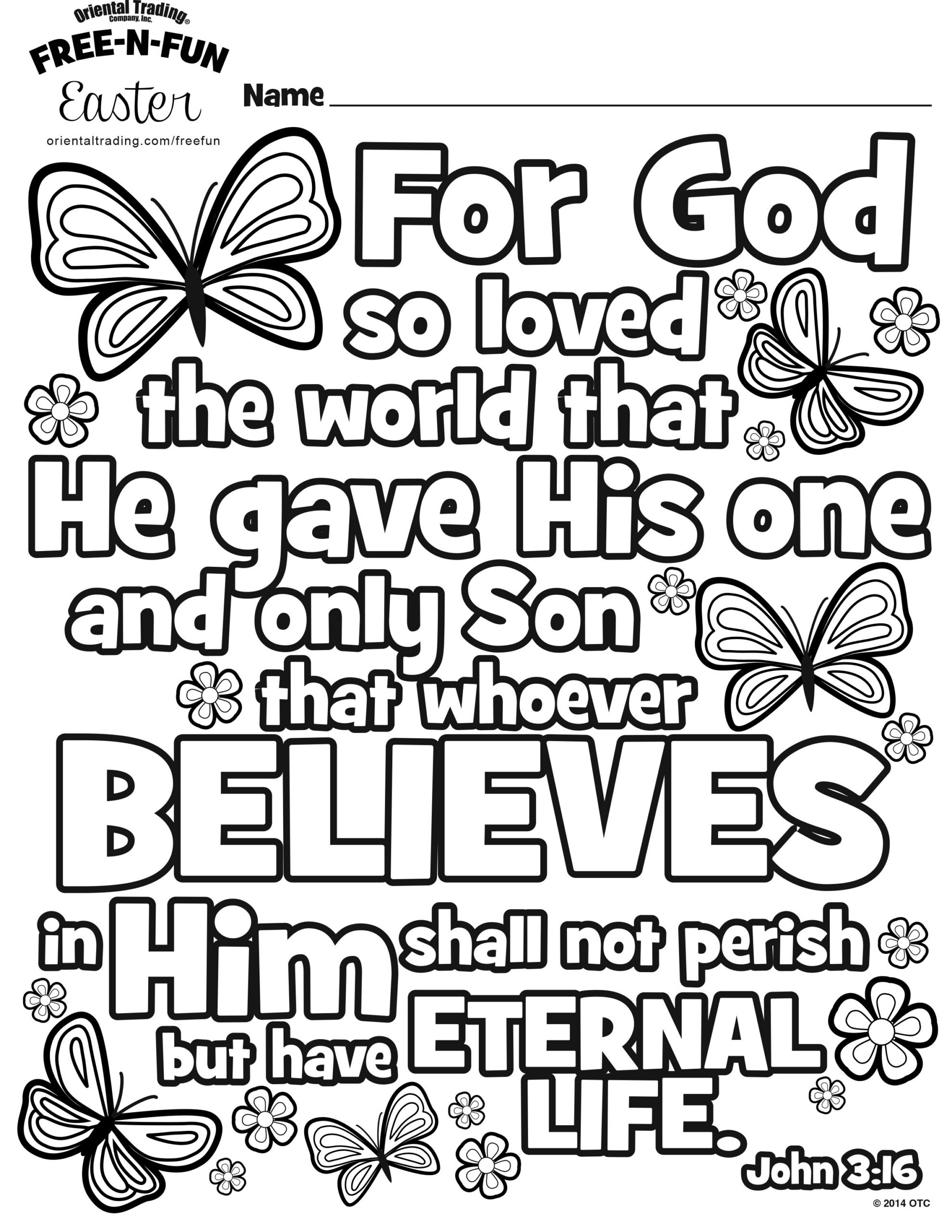 John 3:16 Coloring Page | Northern News regarding John 3 16 Free Printable