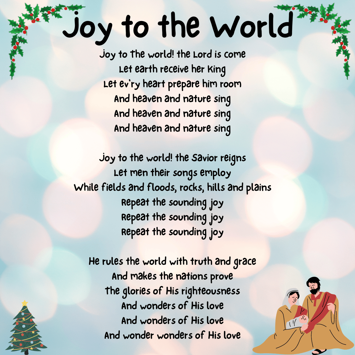 Joy To The World Song (Printable, Origins, And Lyrics) regarding Joy To The World Lyrics Printable