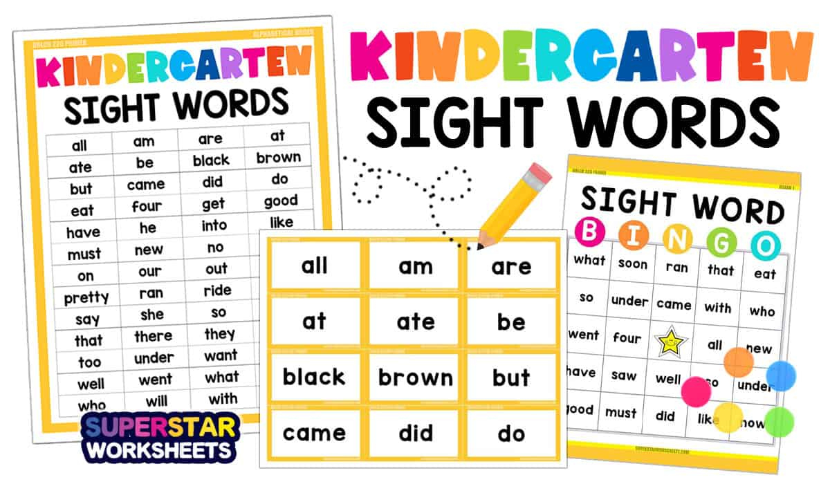 Kindergarten Sight Words - Superstar Worksheets pertaining to Kindergarten Sight Words List Printable