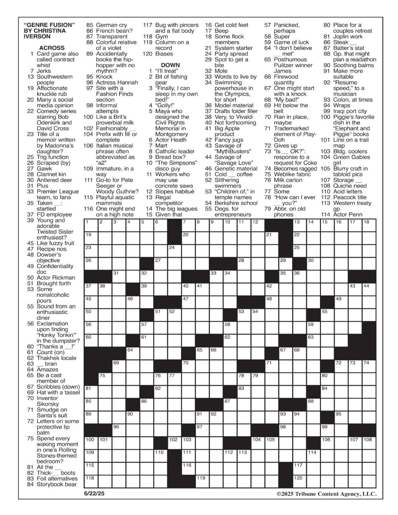 La Times Crossword: June 22, 2025 | Crosswords | Yakimaherald pertaining to L A Times Printable Crossword Puzzles