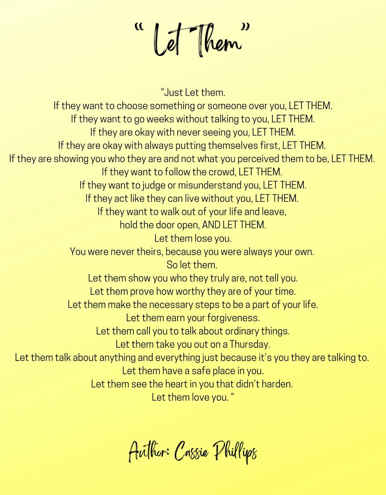 Let Them Poem 8.5X11 Digital Print - Etsy Canada with Printable Let Them Poem