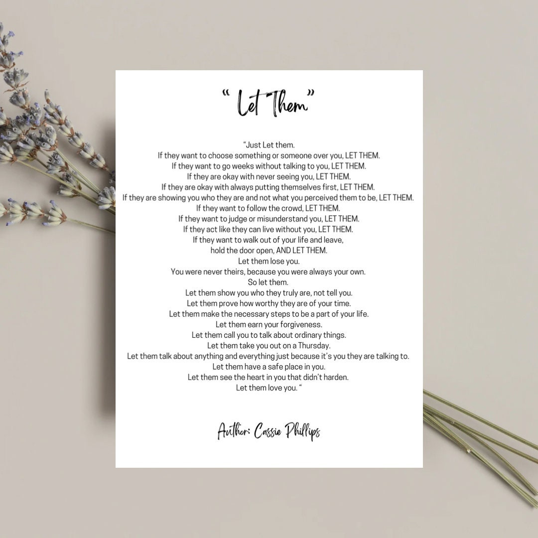 Let Them Poem 8.5X11 Digital Print - Etsy throughout Printable Let Them Poem