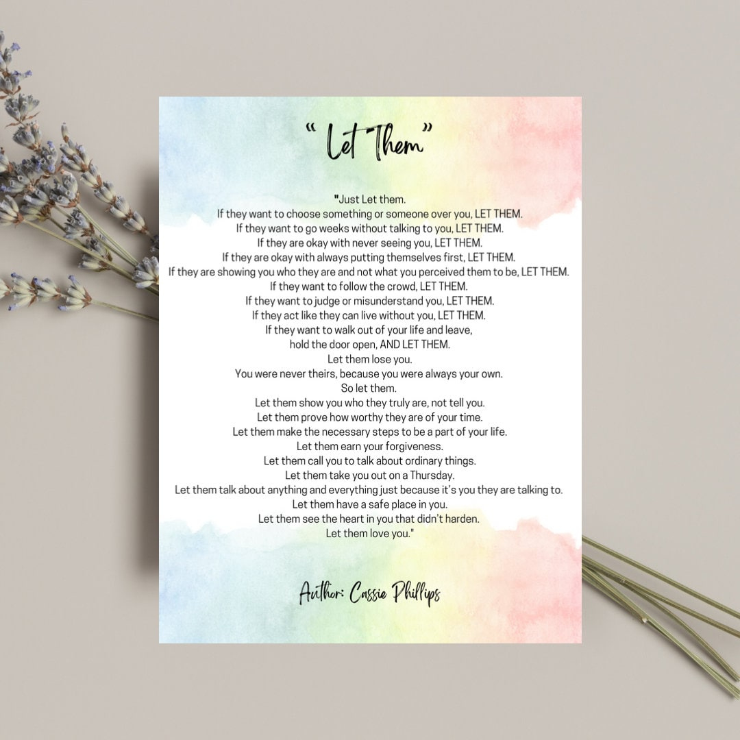 Let Them Poem 8.5X11 Digital Print - Etsy Uk in Printable Let Them Poem