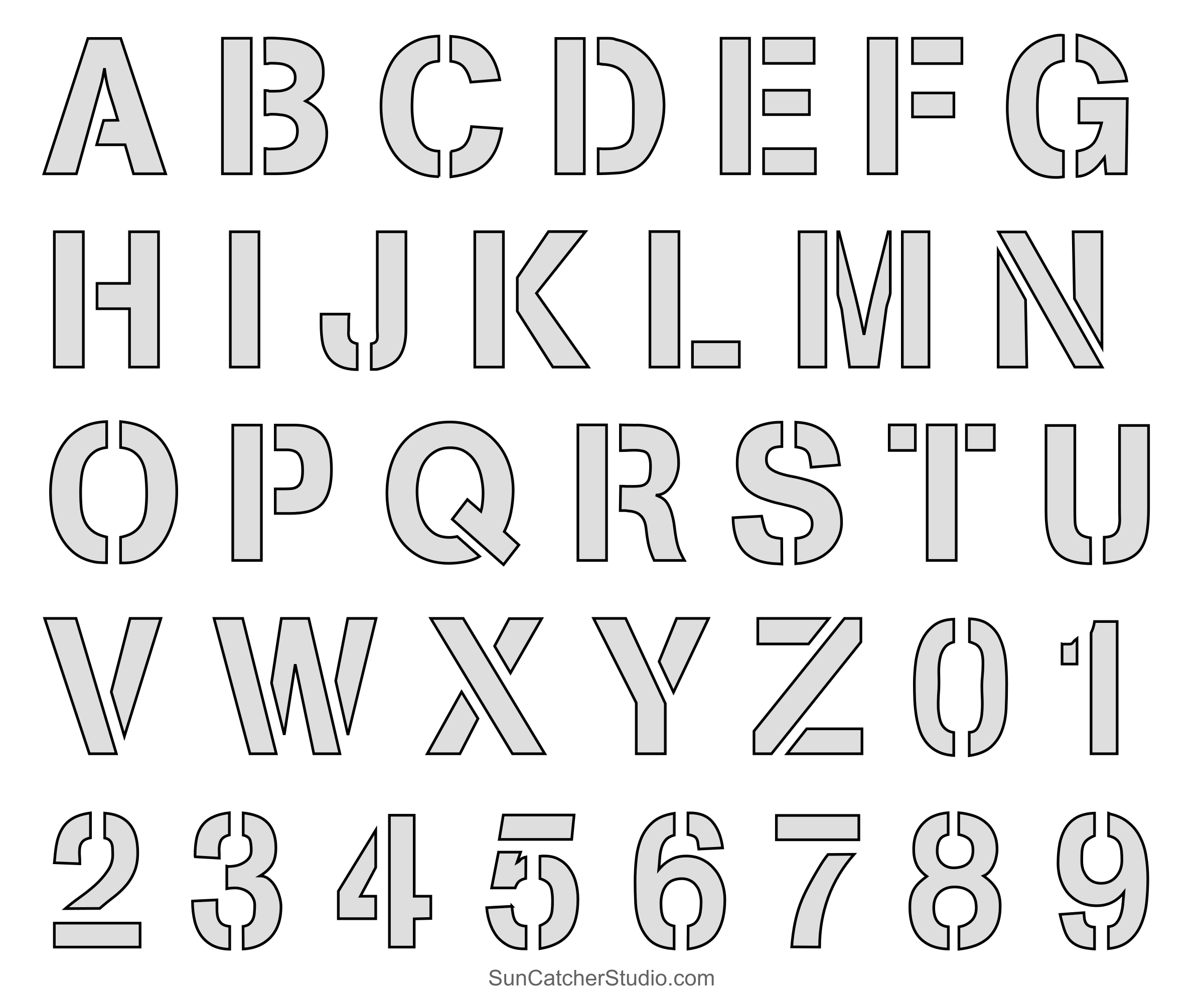 Letter Stencils (Printable Alphabet, Font, Templates, Patterns inside Free Printable Letter Stencils Templates