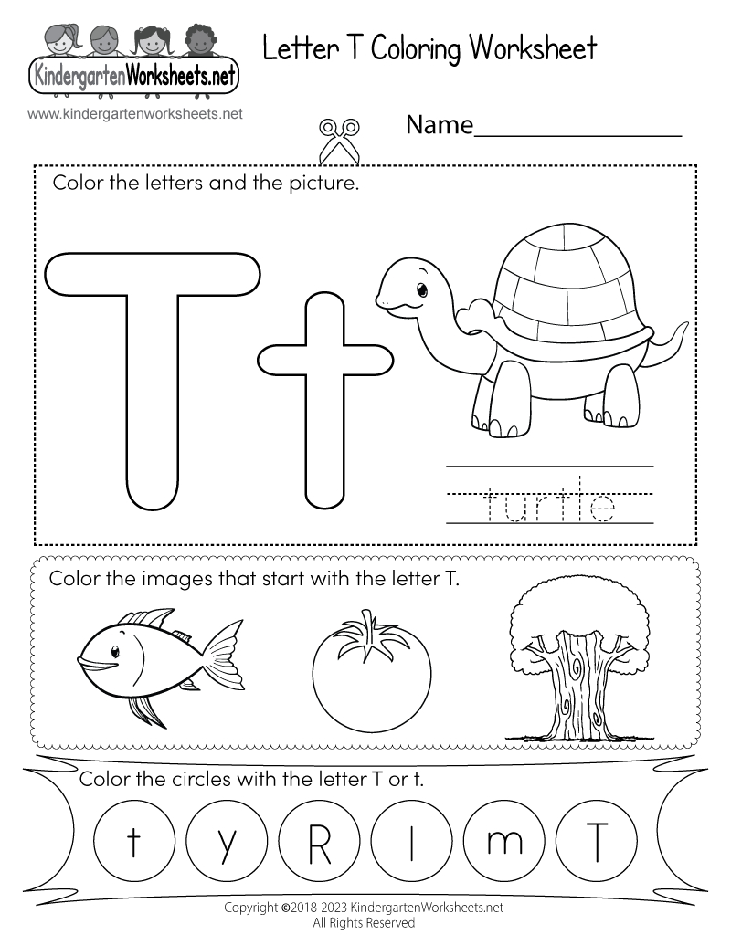 Letter T Coloring Worksheet - Free Printable, Digital, & Pdf in Letter T Free Printable Worksheets