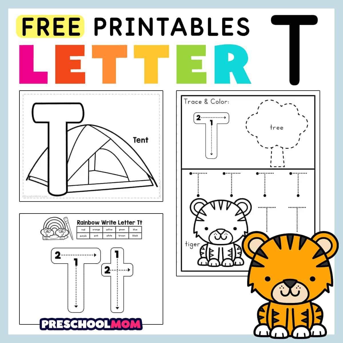 Letter T Preschool Printables - Preschool Mom for Letter T Free Printable Worksheets
