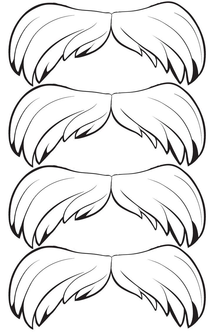 Lorax Mustache Template Printable Sketch Coloring Page regarding Printable Lorax Mustache And Eyebrows Template
