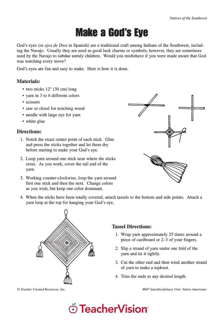 Make A God&amp;#039;S Eye Craft - Native American Activities (2Nd-5Th Grade) inside God&amp;amp;#039;s Eye Printable Instructions