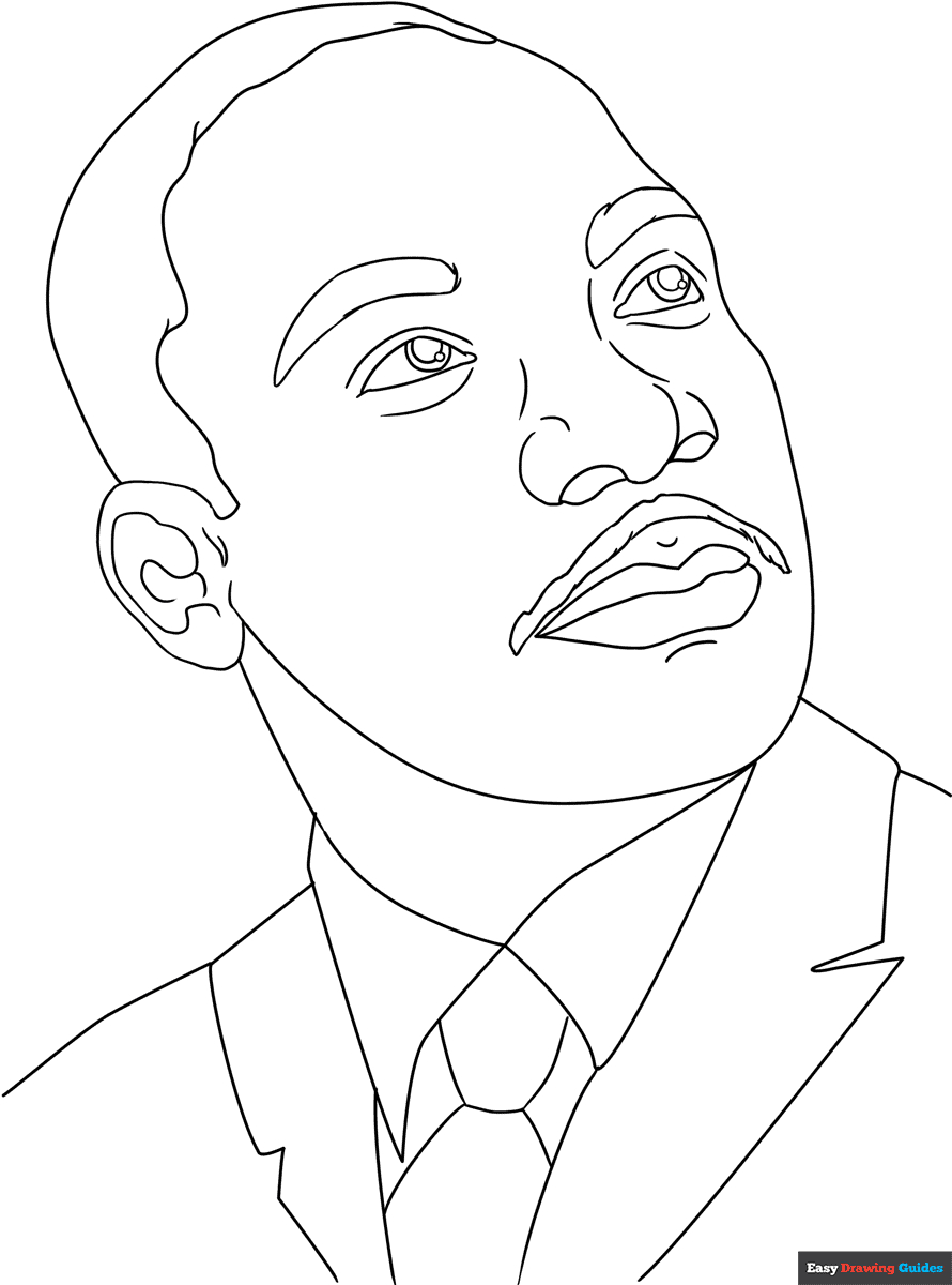Martin Luther King Jr Coloring Page | Easy Drawing Guides for Martin Luther King Jr Printables