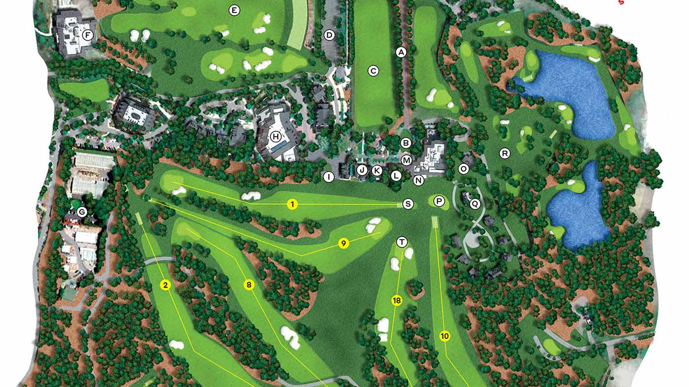 Masters 2023: Augusta National Course Map, Buildings, Landmarks for Augusta National Course Map Printable