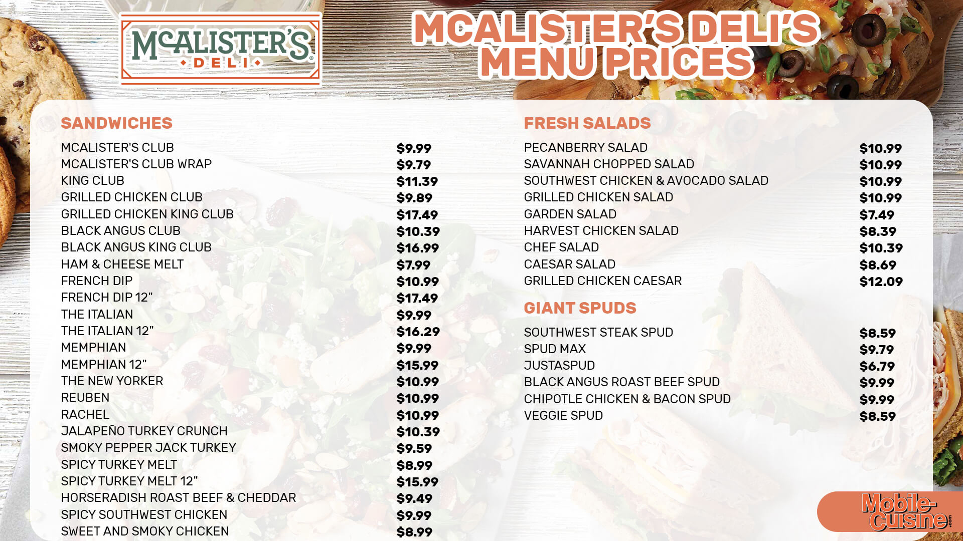 Mcalisters Deli Catering Menu Prices Mcalister’s + Free Tea Offer 2024 in Mcalister'S Printable Menu With Prices