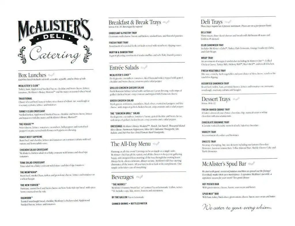 Mcalisters Deli Printable Menu - Printable Party Favors in Mcalister's Printable Menu with Prices