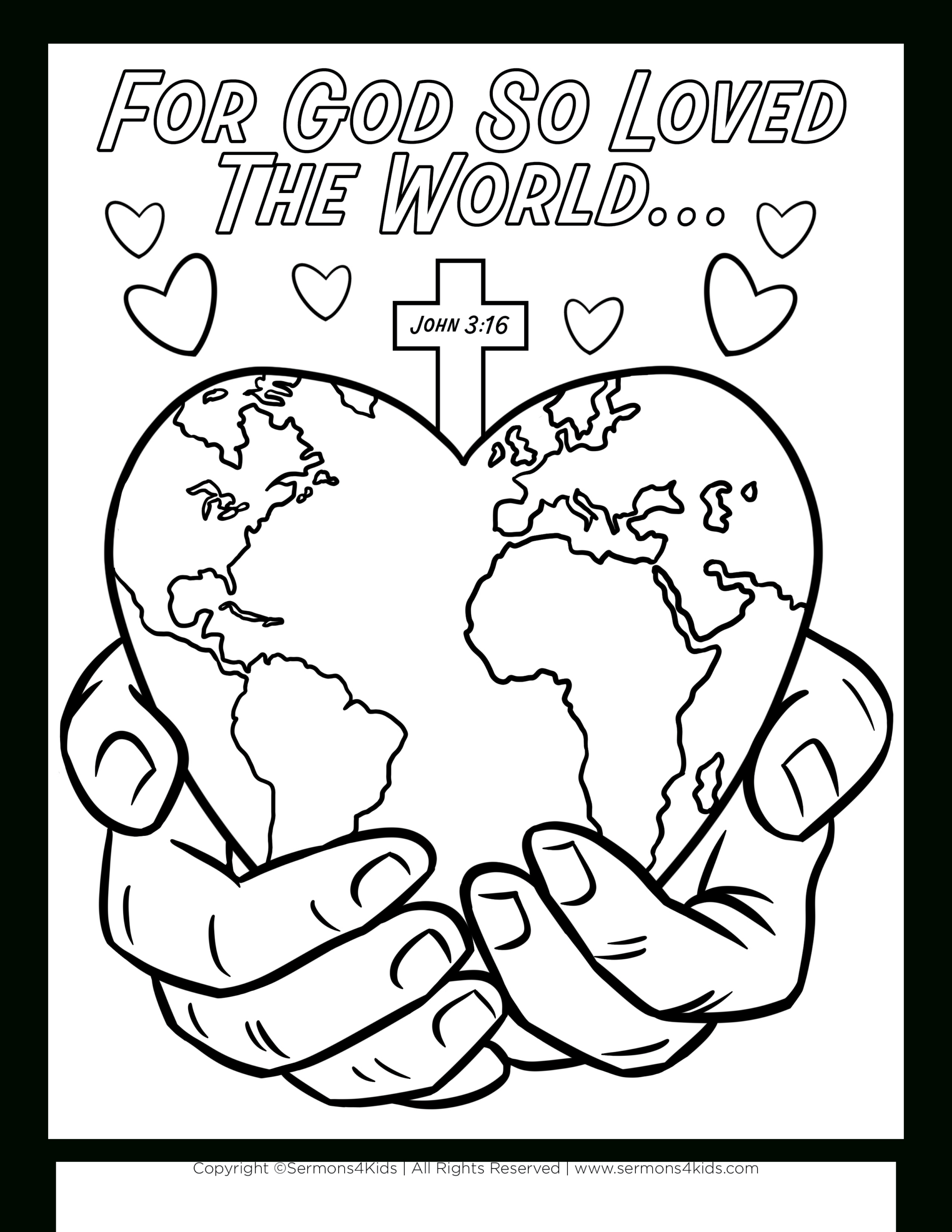 Measuring God'S Love (John 3:16) | Children'S Coloring Page From pertaining to John 3 16 Free Printable