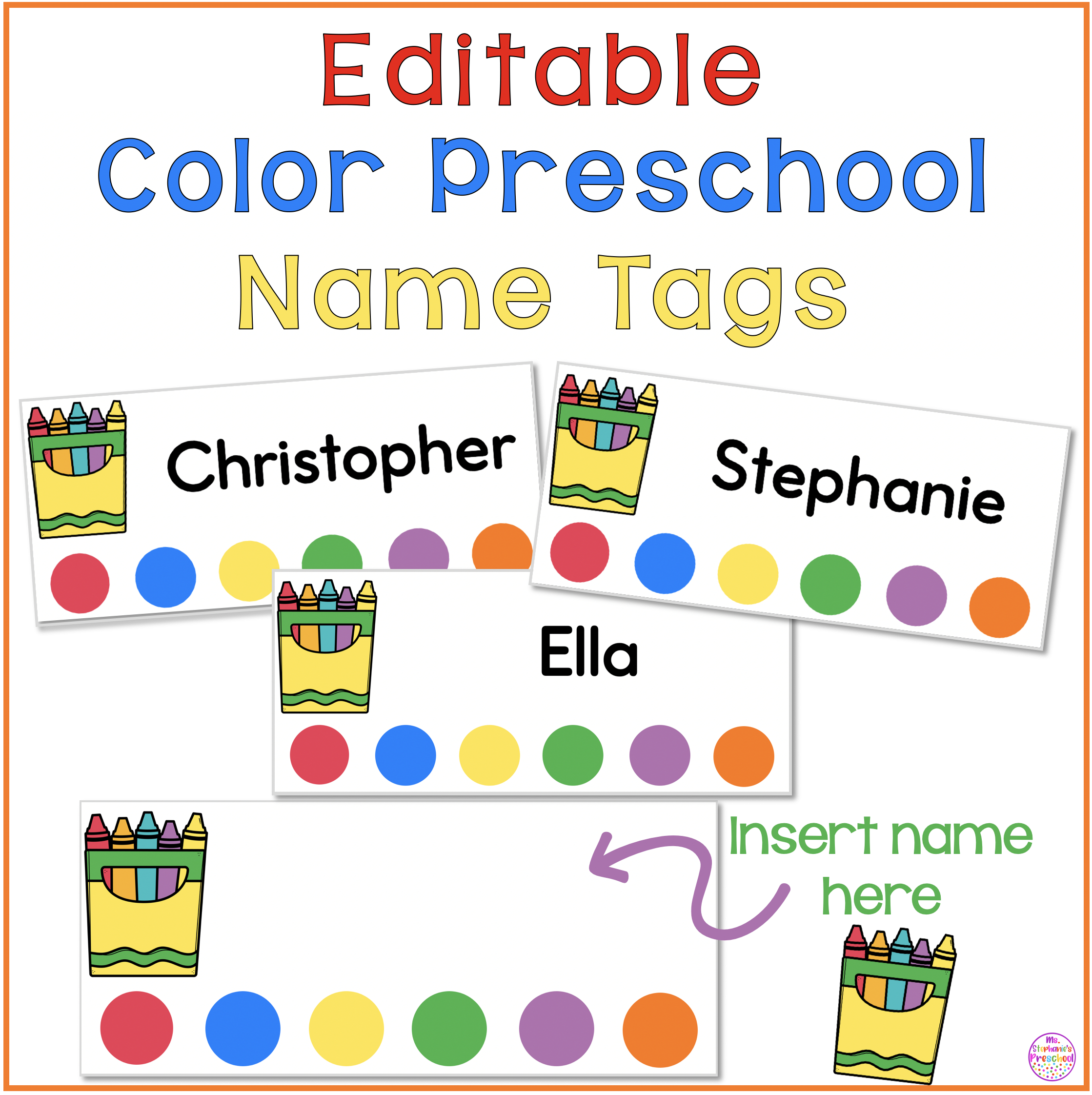 Name Tags - Preschool Classroom - Ms. Stephanie'S Preschool regarding Preschool Name Tags Free Printable