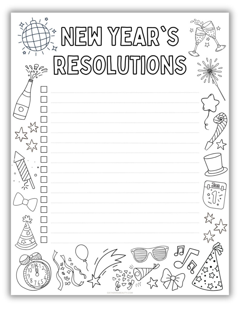 New Year'S Resolution Worksheet - Newlyworksheets in Free New Year'S Resolution Printables