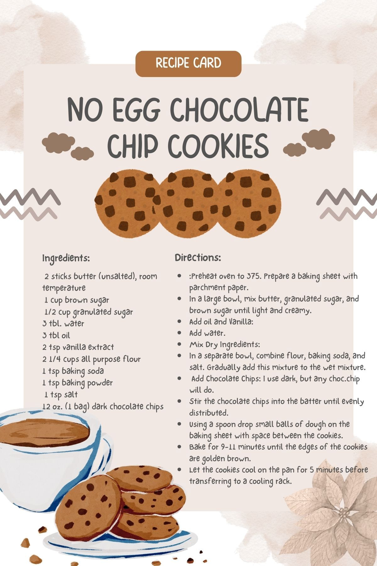 No Egg Chocolate Chip Cookie Recipe To Delight Your Sweethearts within Chocolate Chip Cookie Recipe Printable