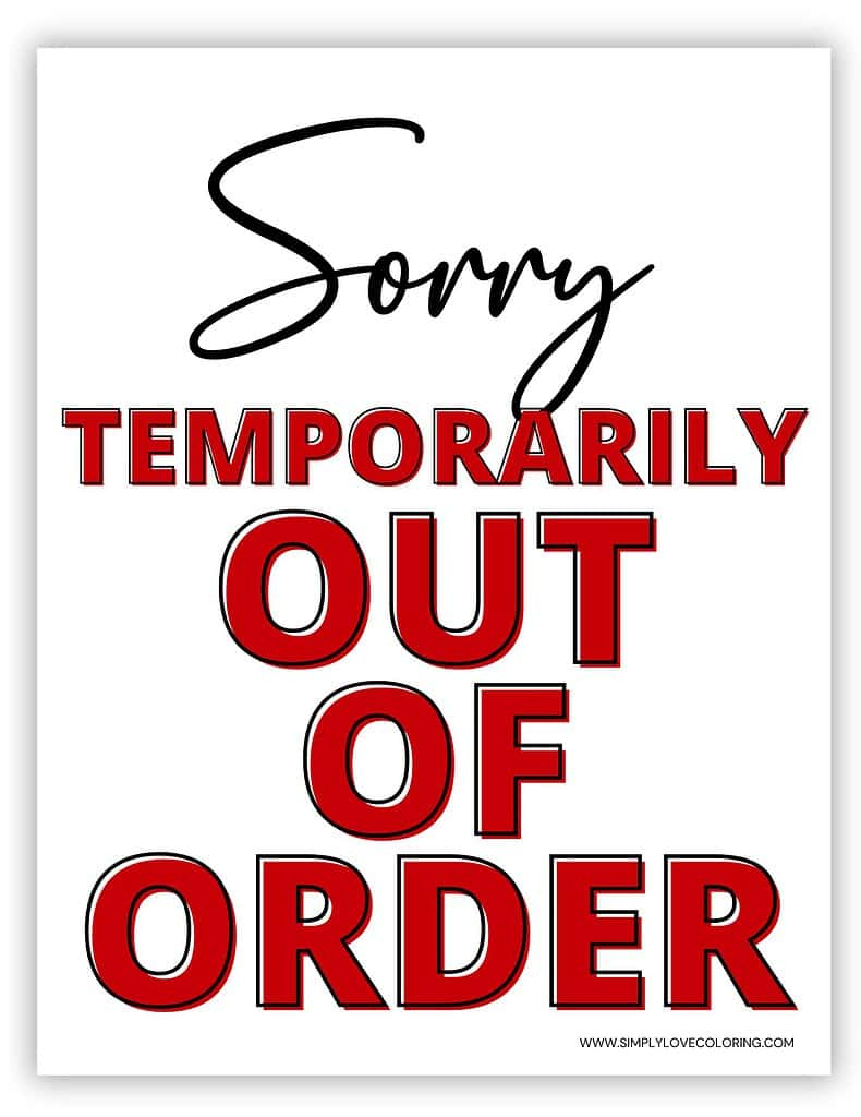 Out Of Order Sign Printable (Free Pdf Downloads) - Simply Love with regard to Out Of Order Printable Sign