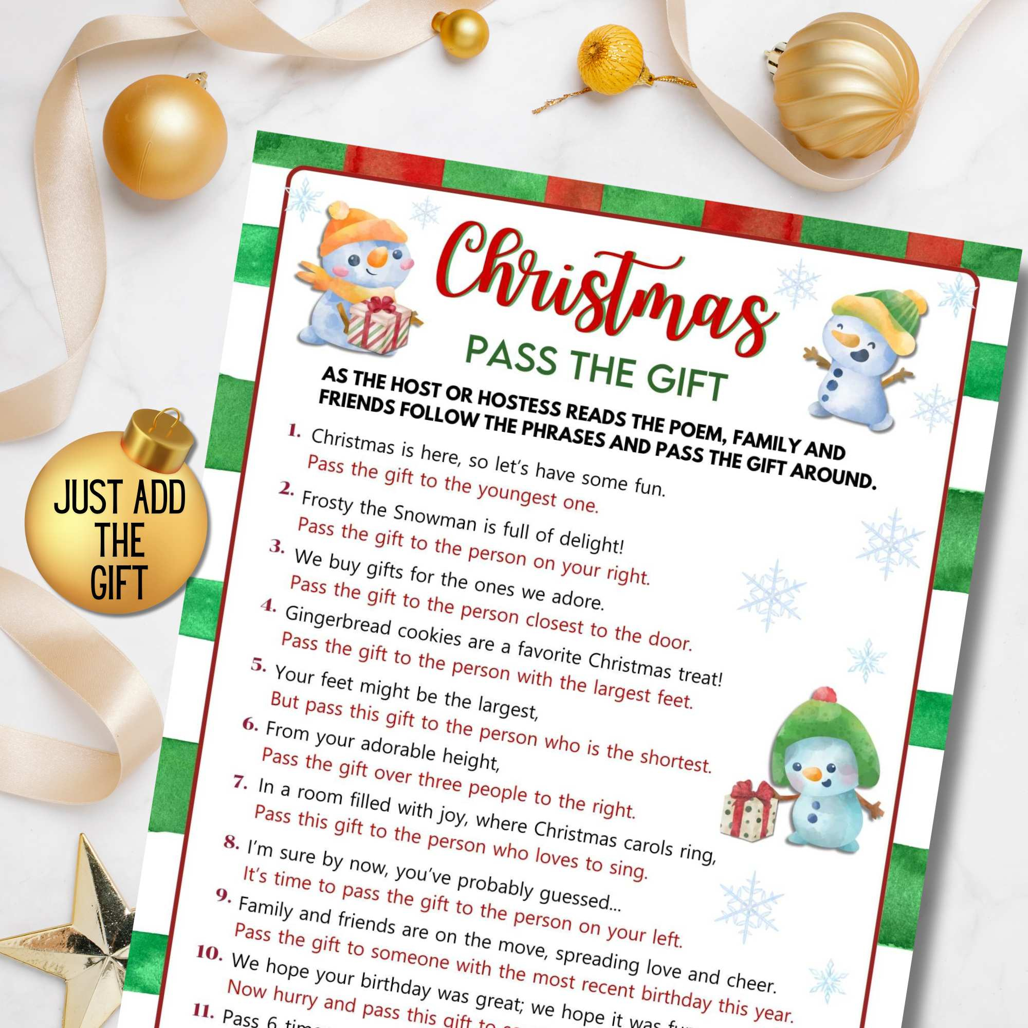Pass The Gift Christmas Game | Lightly Sketched intended for Pass The Present Christmas Game Free Printable