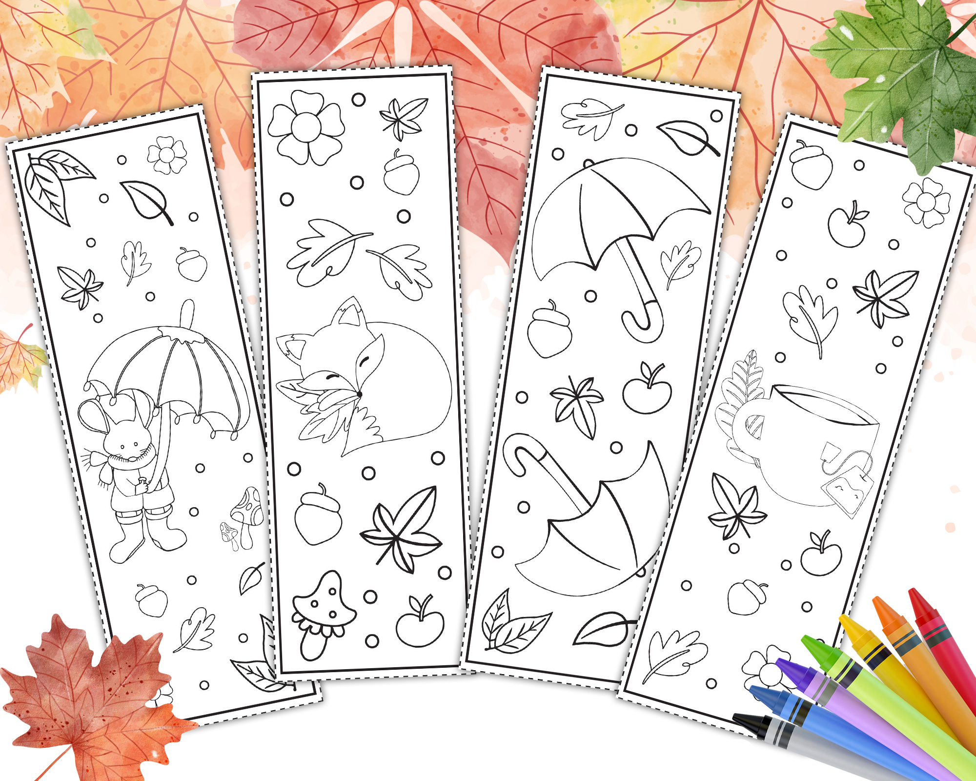 Pdf Autumn Bookmarks For Kids | Printable Coloring Fall Bookmark with Free Printable Bookmarks For Kids