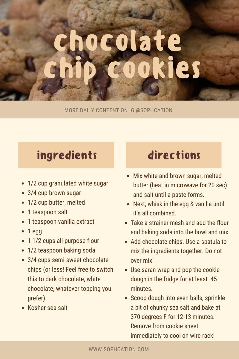 Perfect Chocolate Chip Cookie Recipe – Sophie Lai regarding Chocolate Chip Cookie Recipe Printable