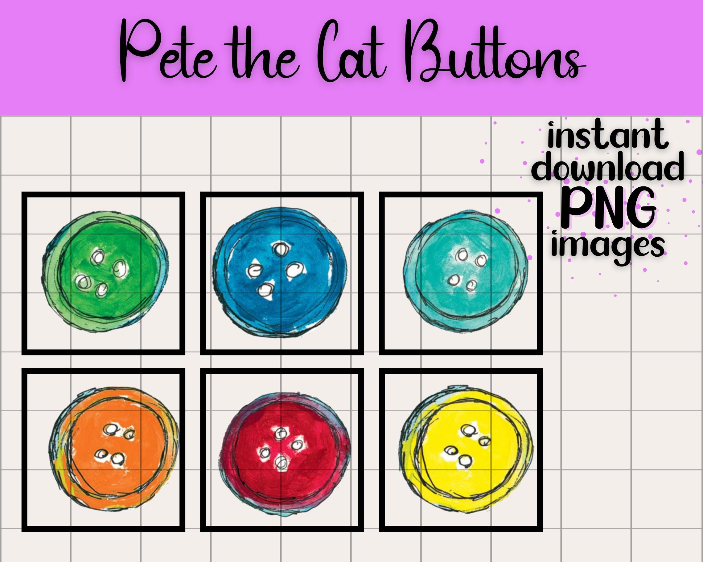 Pete The Cat Buttons Clip Art Set | Transparent Png Digital within Pete the Cat Printable Buttons