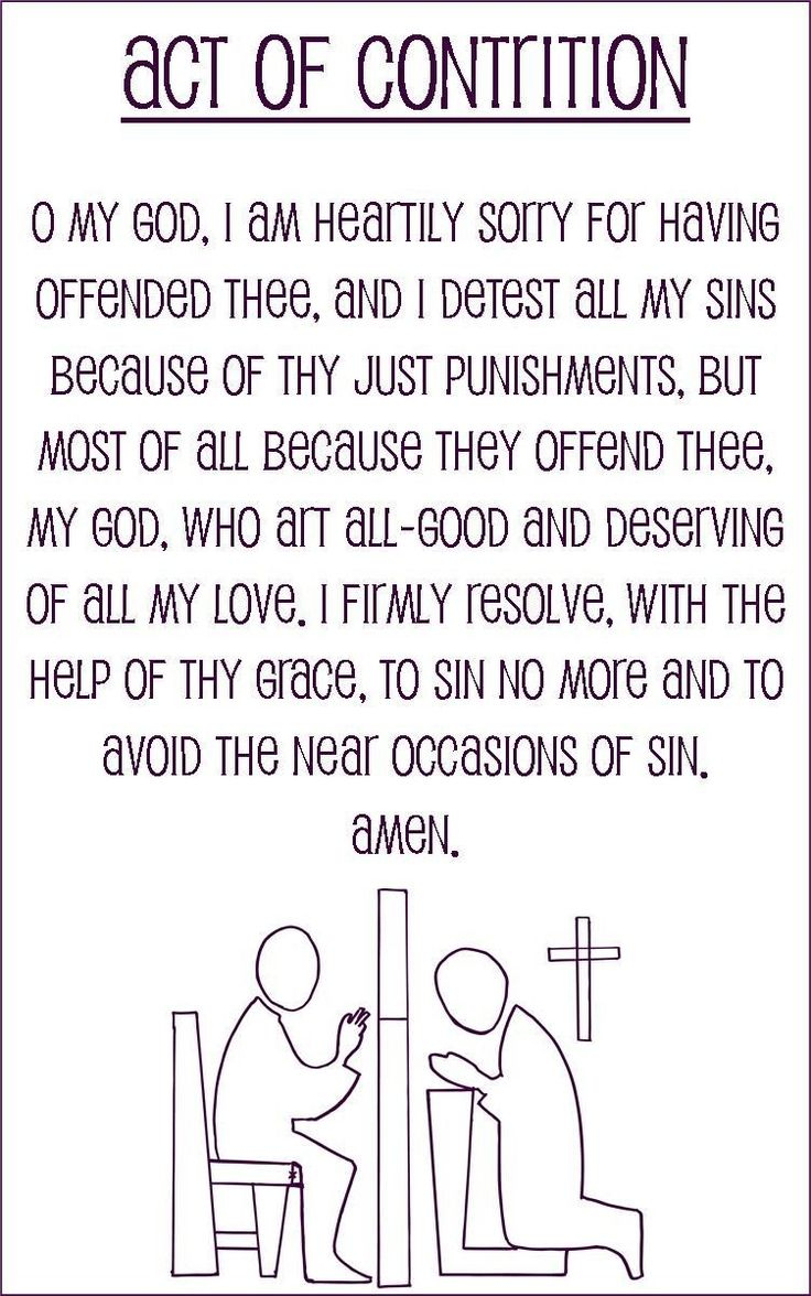 Pin On Catholic Education with regard to Act of Contrition Printable Free