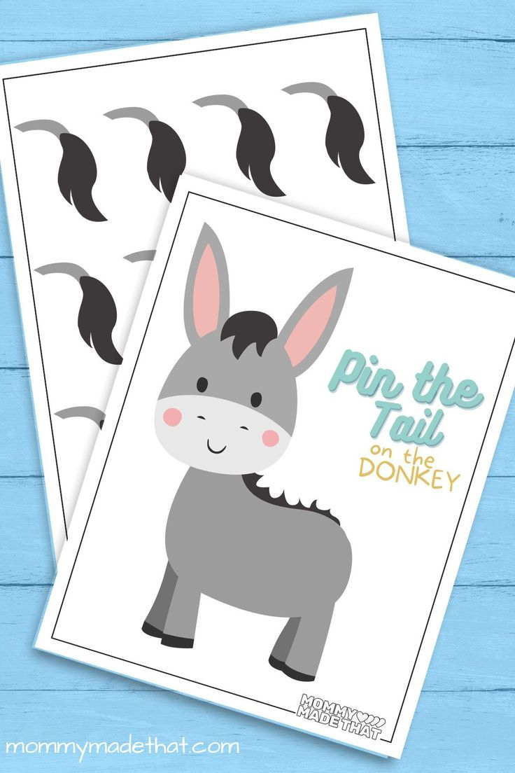 Pin The Tail On The Donkey (Cute Free Printable!) within Pin the Tail on the Donkey Game Printable