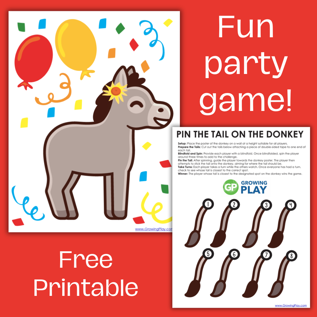 Pin-The-Tail-On-The-Donkey-Free-Printable-1 - Growing Play in Pin The Tail On The Donkey Game Printable