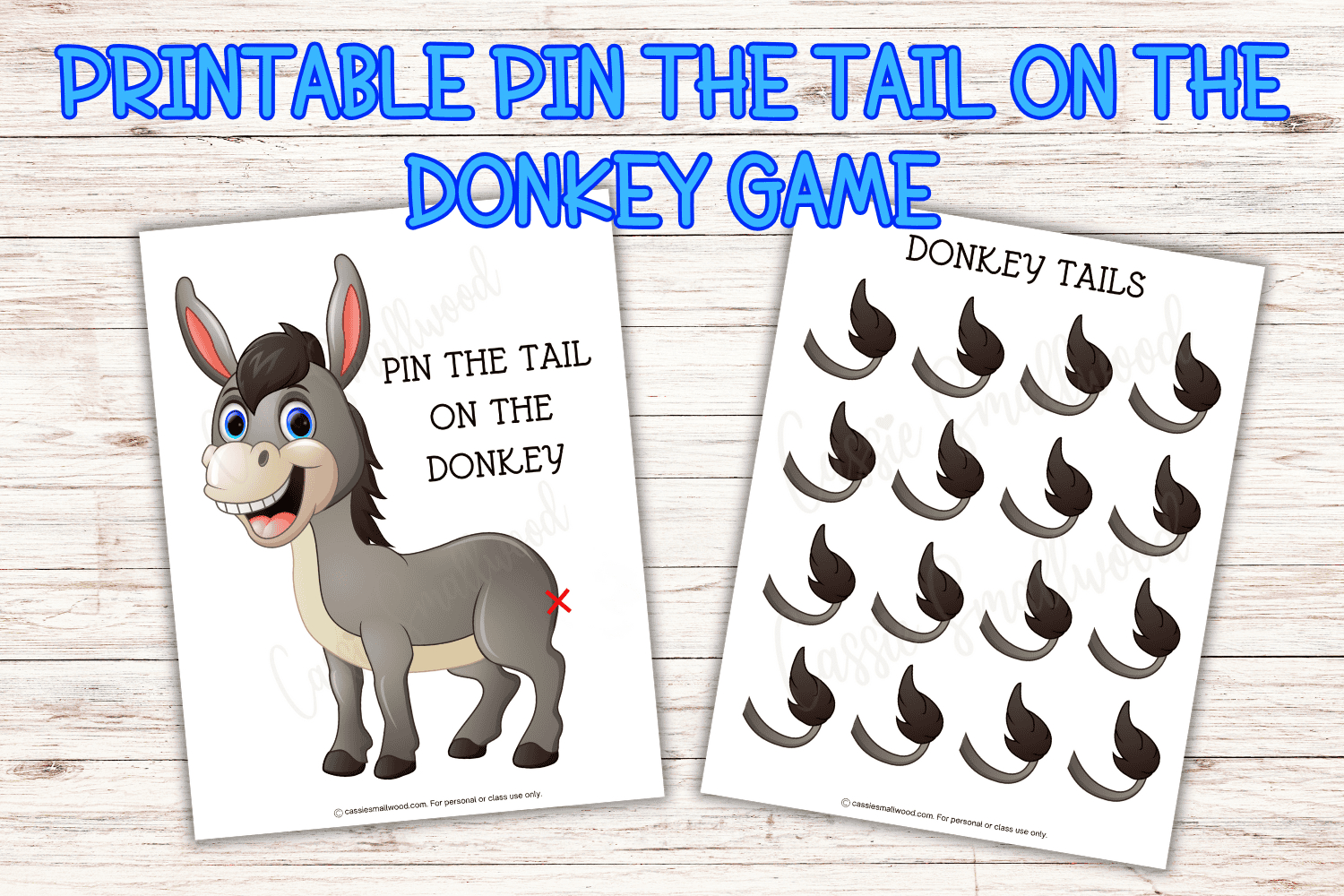 Pin The Tail On The Donkey Game Printable - Cassie Smallwood with Pin The Tail Games Printable